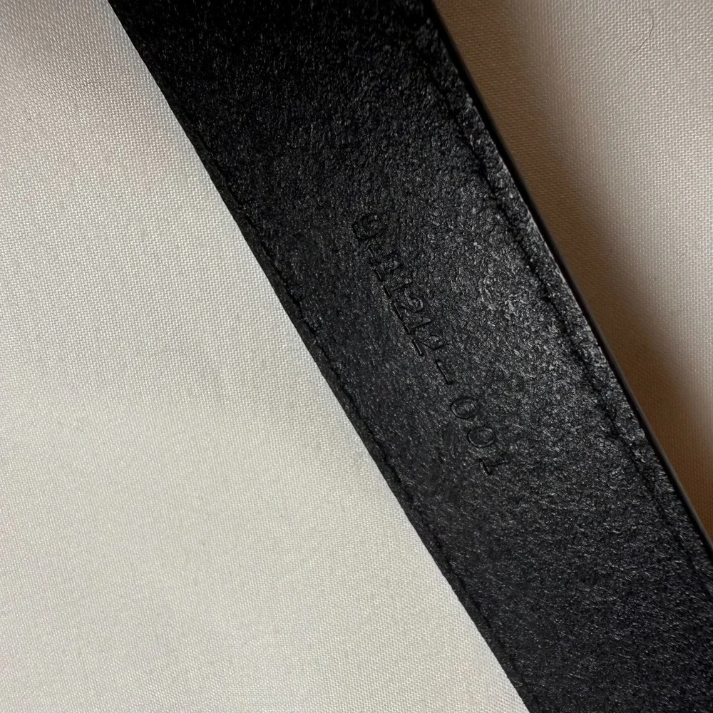 Vintage Lauren Ralph Lauren‎ Mens Leather Belt Black Size 42/105 Embossed Logo